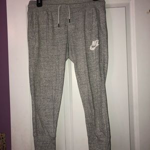 Gray Cropped Nike Joggers
